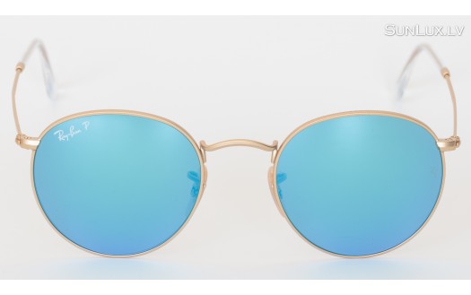 Ray-Ban Round Flash Lenses Polarised (RB3447 112/4L 50mm) saules brilles